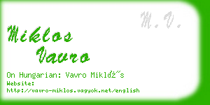 miklos vavro business card